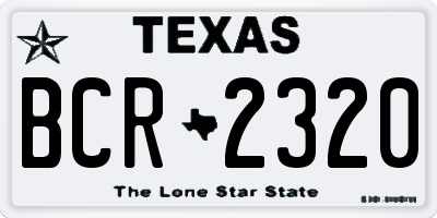 TX license plate BCR2320