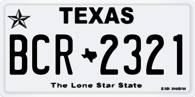 TX license plate BCR2321