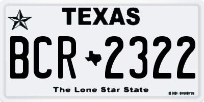 TX license plate BCR2322