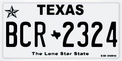TX license plate BCR2324
