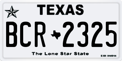 TX license plate BCR2325