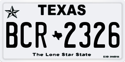 TX license plate BCR2326