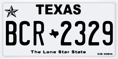 TX license plate BCR2329