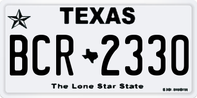 TX license plate BCR2330
