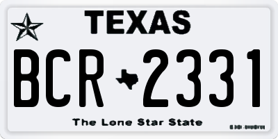 TX license plate BCR2331