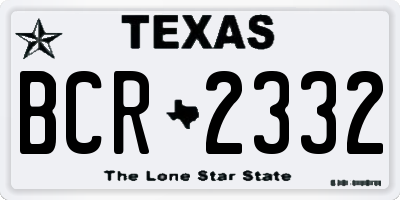 TX license plate BCR2332