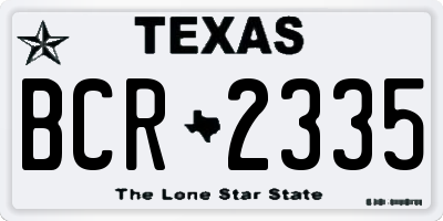 TX license plate BCR2335