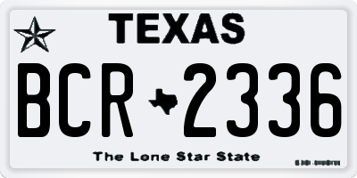 TX license plate BCR2336