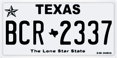 TX license plate BCR2337