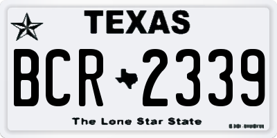 TX license plate BCR2339