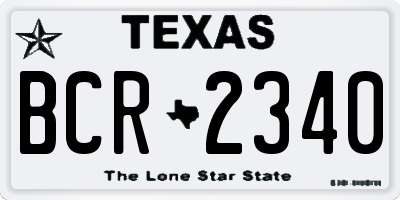TX license plate BCR2340