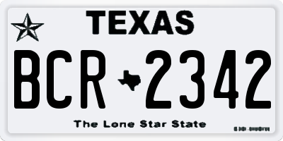 TX license plate BCR2342
