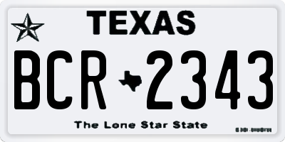 TX license plate BCR2343