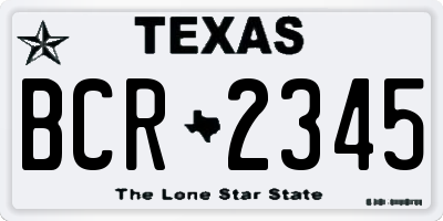 TX license plate BCR2345