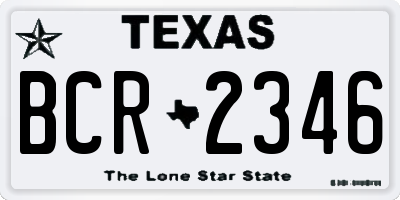 TX license plate BCR2346