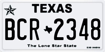 TX license plate BCR2348