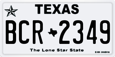 TX license plate BCR2349