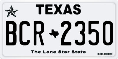 TX license plate BCR2350