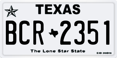 TX license plate BCR2351