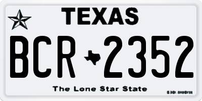 TX license plate BCR2352