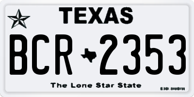 TX license plate BCR2353