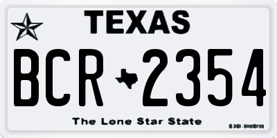 TX license plate BCR2354
