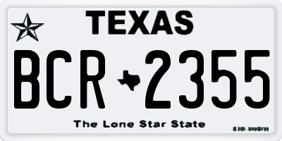 TX license plate BCR2355