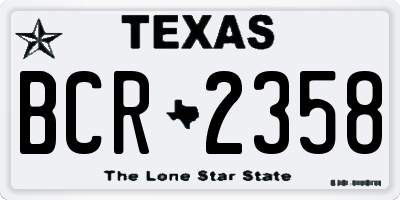 TX license plate BCR2358