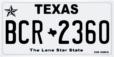 TX license plate BCR2360