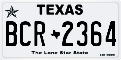 TX license plate BCR2364