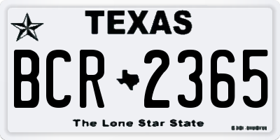 TX license plate BCR2365