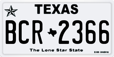 TX license plate BCR2366