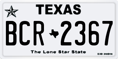 TX license plate BCR2367