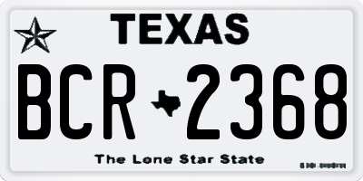 TX license plate BCR2368