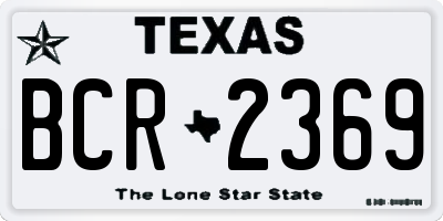 TX license plate BCR2369