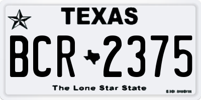 TX license plate BCR2375