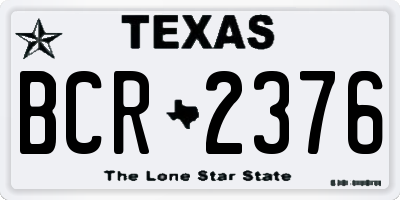 TX license plate BCR2376