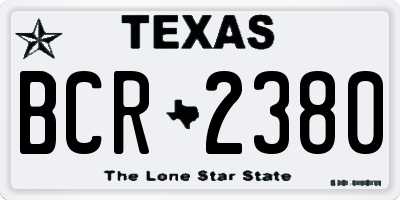 TX license plate BCR2380