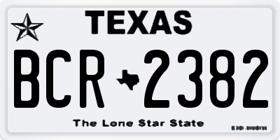 TX license plate BCR2382