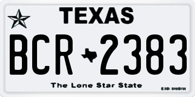 TX license plate BCR2383