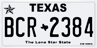 TX license plate BCR2384