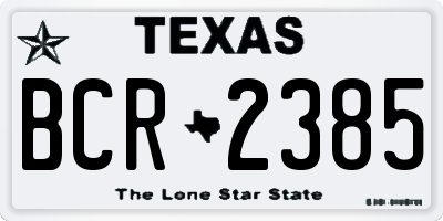 TX license plate BCR2385