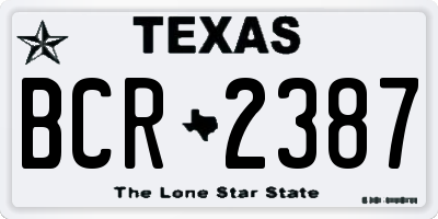 TX license plate BCR2387