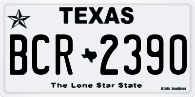 TX license plate BCR2390