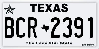 TX license plate BCR2391