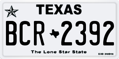 TX license plate BCR2392