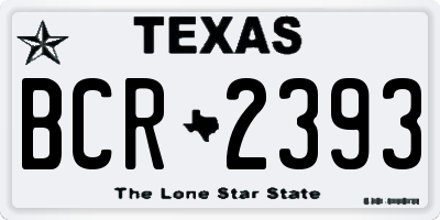 TX license plate BCR2393