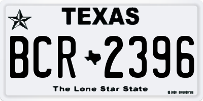 TX license plate BCR2396