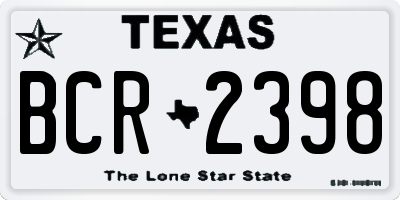 TX license plate BCR2398
