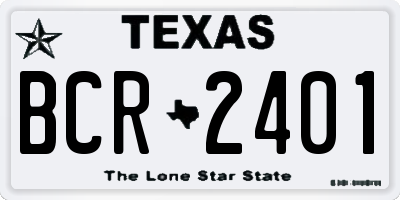 TX license plate BCR2401